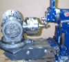 Gear cutting setup - side view.