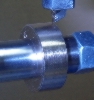 Closeup view of the cutter and blank.
