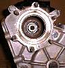 SM420 output shaft protruding through the tcase input seal.
